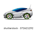 futuristic suv silver concept... | Shutterstock .eps vector #372621292