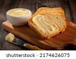 Healthy wholemeal toast with butter.