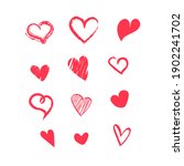 hand drawn love hearts... | Shutterstock .eps vector #1902241702