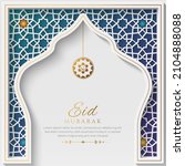 white and blue luxury islamic... | Shutterstock .eps vector #2104888088