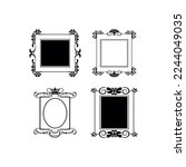 Set Of Silhouette Frames With...