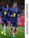 Small photo of MILAN, Italy - 23.09.2022: Kieran Trippier (ENGLAND) Warm up before the UEFA Nations league 2023 - League A Group 3 - football match between Italy vs England at Stadio San Siro in Milan