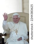 Small photo of ROME, Italy - 31.12.2022: (ARCHIVE IMAGE) Joseph Ratzinger,Pope Benedict XVI during audiences in Vatican City. Pope Benedict XVI died at 9.35 am on December 31, 2022 at Mater Ecclesiae in the Vatican.