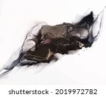 black  gold alcohol ink fluid... | Shutterstock .eps vector #2019972782