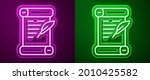 glowing neon line decree  paper ... | Shutterstock .eps vector #2010425582