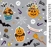 happy halloween pumpkin with... | Shutterstock .eps vector #1172327575