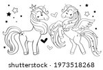 cute unicorns one line isolated.... | Shutterstock .eps vector #1973518268