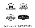 set of car garage service logo...