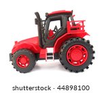 Tractor Red Toy On White