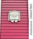 Small photo of Lunenburg, NS, CAN, 8.15.23 - The historical marker for Edward Conrad historical home built in 1876.
