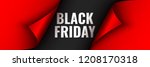 black friday poster. red ribbon ... | Shutterstock .eps vector #1208170318