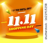11.11 shopping day sale banner. ... | Shutterstock .eps vector #1621915258