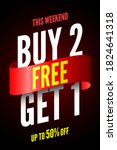buy 2  free get 1 sale banner... | Shutterstock .eps vector #1824641318