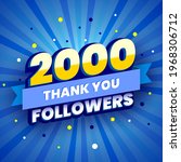 2000 followers colorful banner. ... | Shutterstock .eps vector #1968306712