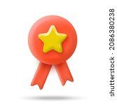 red badge with yellow star in... | Shutterstock .eps vector #2086380238