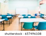 Blur Image Of Empty Classroom.