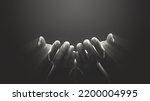 Small photo of Hand prayer god faith holy worship on hope religion background of believe church pray jesus christian religious grace black white concept or love spiritual bible peace and spirit trust blessed light.