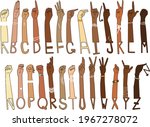 asl hands alphabet a to z... | Shutterstock .eps vector #1967278072