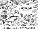 keto diet vector drawing.... | Shutterstock .eps vector #1707465868