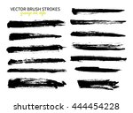 grunge ink brush stroke set.... | Shutterstock .eps vector #444454228