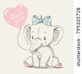 Cute Elephant With Balloon Hand ...
