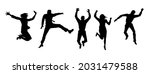 happy business people jumping... | Shutterstock .eps vector #2031479588