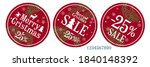 set of round stickers christmas ... | Shutterstock .eps vector #1840148392