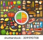 set of products for healthy... | Shutterstock .eps vector #309590708