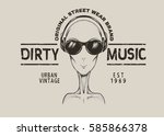 music fan alien in headphones...