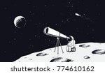 astronaut looks through the... | Shutterstock .eps vector #774610162