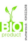 green and white bio logo... | Shutterstock .eps vector #434322658