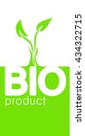 green and white bio logo... | Shutterstock .eps vector #434322715