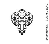 scarab vector line art... | Shutterstock .eps vector #1907521642