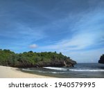 Small photo of A relaxing beach was placed far from the capital city of Yogyakarta, named Sedahan Beach. The best place to run away from the hubbub of Yogyakarta City, Indonesia.