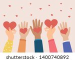 hands holding a heart  give and ... | Shutterstock .eps vector #1400740892
