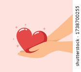take care love  hand holding... | Shutterstock .eps vector #1738700255