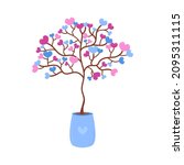 Love Tree In Pot Isolated....