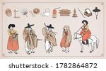 set of korean traditional... | Shutterstock .eps vector #1782864872