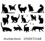 set black silhouettes of cats... | Shutterstock .eps vector #1930472168