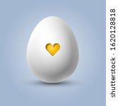 Cute White Egg With A Yellow...