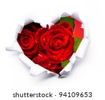 Art Bouquet Of Red Roses And...