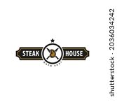 vintage retro steak house logo... | Shutterstock .eps vector #2036034242