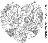 Heart Shaped Floral Doodle