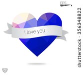 blue heart isolated on white... | Shutterstock .eps vector #356348822