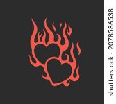 red flaming love symbol logo on ... | Shutterstock .eps vector #2078586538