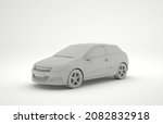 A White 3d Model Car With White ...