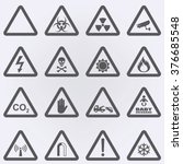 hazard sign set for biological... | Shutterstock .eps vector #376685548