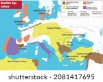 Neolithic Age culture map, Agriculture was first places, People in caves the time he lived,