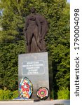 Small photo of Ustyuzhna, Vologda region, Russia - 27 July 2020, - 27 July 2020, Monument to fellow countrymen Ustyuzhan who fell in the Second War. Monument to Soviet soldiers and heroes who won the war