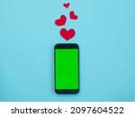 Green Screen Phone  Red Heart...